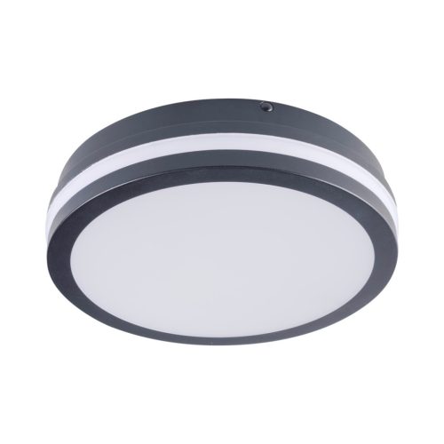 Kanlux 18W, 1400 lm, 4000K, IP54, Ø220 mm, kerek, grafit, műanyag házas természetes fehér LED mennyezeti lámpatest, BENO LED