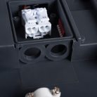Kanlux 18W, 1400 lm, 4000K, IP54, 220x220 mm, szögletes, grafit, műanyag házas természetes fehér LED mennyezeti lámpatest, BENO LED
