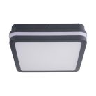 Kanlux 18W, 1400 lm, 4000K, IP54, 220x220 mm, szögletes, grafit, műanyag házas természetes fehér LED mennyezeti lámpatest, BENO LED