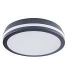 Kanlux 24W, 1920 lm, 4000K, IP54, Ø260 mm, kerek, grafit, műanyag házas természetes fehér, mozgásérzékelős LED mennyezeti lámpatest, BENO LED