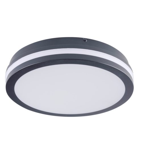 Kanlux 24W, 1920 lm, 4000K, IP54, Ø260 mm, kerek, grafit, műanyag házas természetes fehér, mozgásérzékelős LED mennyezeti lámpatest, BENO LED