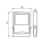 Kanlux 240W, 4000K, 36000 lm, IP65, fekete, alumínium házas, 470x385 mm, természetes fehér kültéri LED reflektor, FL AGOR HI - 5 év garancia