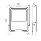 Kanlux 300W, 45000 lm, 4000K, IP65, 599x442 mm, természetes fehér kültéri LED reflektor, FL AGOR HI - 5 év garanciával, edzett opál búrával