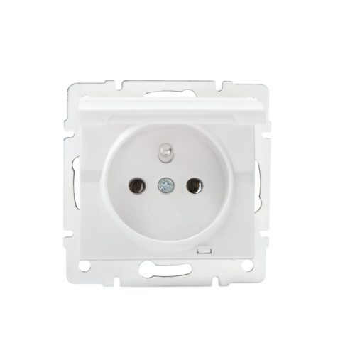 Kanlux 16A/250V AC, fehér, IP44, szimpla francia csatlakozóaljzat érintkezés védelemmel, LOGI – egy lámpa/csoport vezérléséhez
