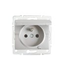 Kanlux 16A/250V AC, ezüst, IP44, szimpla francia csatlakozóaljzat érintkezés védelemmel, LOGI – egy lámpa/csoport vezérléséhez