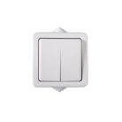 Kanlux 10A/250V AC, fehér, IP54, csillárkapcsoló, TEKNO – két lámpa/csoport vezérléséhez