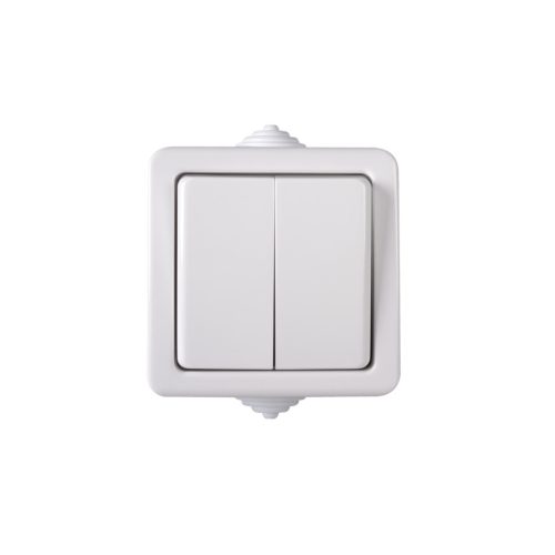 Kanlux 10A/250V AC, fehér, IP54, csillárkapcsoló, TEKNO – két lámpa/csoport vezérléséhez