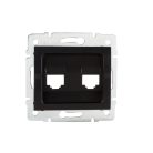Kanlux matt fekete, 2 portos RJ45 csatlakozó adapter, LOGI – adatátviteli alkalmazásokhoz, számítógépes hálózatokhoz
