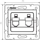 Kanlux matt fekete, 2 portos RJ45 csatlakozó adapter, LOGI – adatátviteli alkalmazásokhoz, számítógépes hálózatokhoz