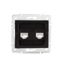 Kanlux matt fekete, számítógép és telefoncsatlakozó aljzat (RJ45 Cat 5e+RJ11), LOGI – adatátviteli és telefonos alkalmazásokhoz