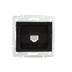   Kanlux, matt fekete, fali süllyesztett szimpla számítógép-csatlakozó (2x RJ45Cat 5e Jack), Logi – egy eszköz önálló adatcsatlakoztatásához
