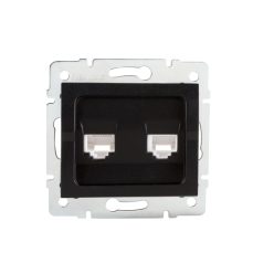   Kanlux matt fekete, számítógép és telefoncsatlakozó aljzat (RJ45 Cat 6+RJ11), LOGI – adatátviteli és telefonos alkalmazásokhoz