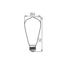 Kanlux XLED 4W, 205 lm, 1800K, 320° E27, 142 mm meleg fehér LED fényforrás, ST64 LED fénycső
