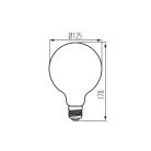 Kanlux XLED G125 4W, 250 lm, 1800K, 320°, E27, meleg fehér LED fényforrás - hagyományos izzó alakú, széles fényeloszlás
