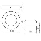 Kanlux felületre szerelhető lámpatest, 24W, 1680 lm, Ø300 mm, 110°, 4000K, IP20, kerek, fehér, természetes fehér, CARSA V2LED