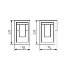 Kanlux kerti lámpatest E27 foglalattal, 270 mm, IP44, szögletes, fekete színű, alumínium házú, VIMO