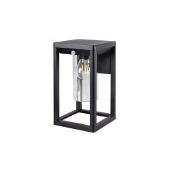  Kanlux kerti lámpatest E27 foglalattal, 270 mm, IP44, szögletes, fekete színű, alumínium házú, VIMO - mozgásérzékelővel felszerelt