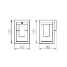 Kanlux E27, IP44, 270x150 mm, barna, alumínium házas kerti lámpatest, VIMO