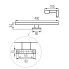 Kanlux 8W, 660 lm, 4000K, IP44, króm színű, alumínium házas, 400 mm, természetes fehér lineáris tükörvilágító, ASTIM LED