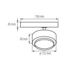 Kanlux 38W, 4000 lm, 4000K, RA90, Ø135 mm, fehér, alumínium házas, természetes fehér 360°-ban állítható sínre szerelhető lámpatest, BTL LED