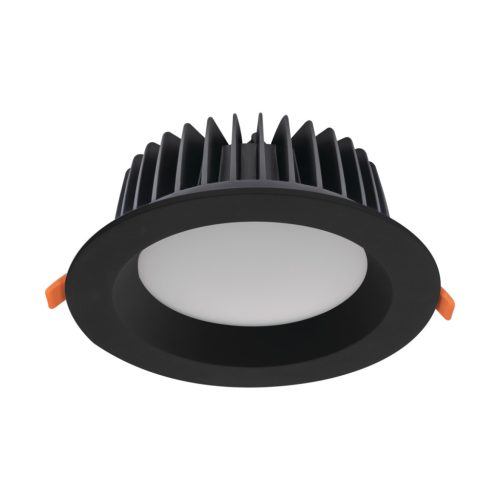 Kanlux süllyesztett lámpatest, 30W, 2850 lm, Ø190 mm, 90°, 4000K, IP44/20, kerek, fekete, TIBERI PRO