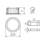 Kanlux süllyesztett lámpatest, 40W, 4200 lm, Ø230 mm, 90°, 4000K, IP44/20, kerek, fehér, TIBERI PRO