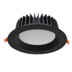   Kanlux süllyesztett lámpatest, 40W, 3800 lm, Ø230 mm, 90°, 4000K, IP44/20, kerek, fekete, TIBERI PRO