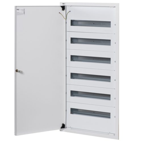 Kanlux KP-DB-I-MF-618, fém kapcsolószekrény, fehér, 6x18 modul - DIN sínnel, süllyesztett fali szereléshez, IP30 védelemmel