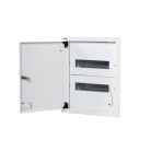 Kanlux KP-DB-I-MF-212, fém kapcsolószekrény, fehér, 2x12 modul, 448x375x115 mm - DIN sínnel, süllyesztett fali szereléshez, IP30 védettséggel