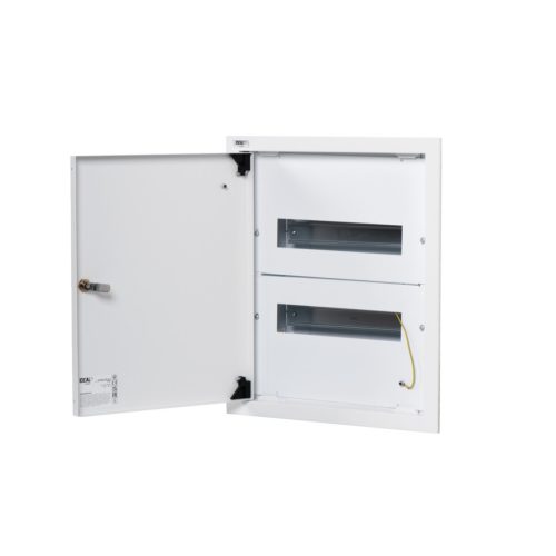 Kanlux KP-DB-I-MF-212, fém kapcsolószekrény, fehér, 2x12 modul, 448x375x115 mm - DIN sínnel, süllyesztett fali szereléshez, IP30 védettséggel