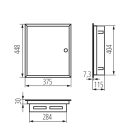 Kanlux KP-DB-I-MF-212, fém kapcsolószekrény, fehér, 2x12 modul, 448x375x115 mm - DIN sínnel, süllyesztett fali szereléshez, IP30 védettséggel