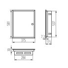 Kanlux KP-DB-I-MF-312, fém kapcsolószekrény, fehér, 3x12 modul, 581x375x115 mm - DIN sínnel, süllyesztett fali szereléshez, IP30 védelemmel