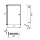 Kanlux KP-DB-I-MF-412, fém kapcsolószekrény, fehér, 4x12 modul, 715x375x115 mm - DIN sínnel, süllyesztett fali szereléshez, IP30 védelemmel