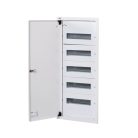 Kanlux KP-DB-I-MF-512, fém kapcsolószekrény, fehér, 5x12 modul, 849x375x115 mm - DIN sínnel, süllyesztett fali szereléshez, IP30 védelemmel