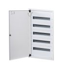 Kanlux KP-DB-I-MF-518, fém kapcsolószekrény, fehér, 5x18 modul, DIN sínnel, süllyesztett fali szereléshez, IP30 védelemmel