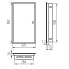 Kanlux KP-DB-I-MF-612, fém kapcsolószekrény, fehér, 6x12 modul, 982x375x115 mm - DIN sínnel, süllyesztett fali szereléshez, IP30 védelemmel
