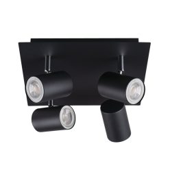   Kanlux 4xGU10, IP20, Ø53mm, fekete, alumínium házas fali-mennyezeti lámpatest, EVALO