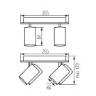 Kanlux 4xGU10, IP20, Ø53mm, fekete, alumínium házas fali-mennyezeti lámpatest, EVALO