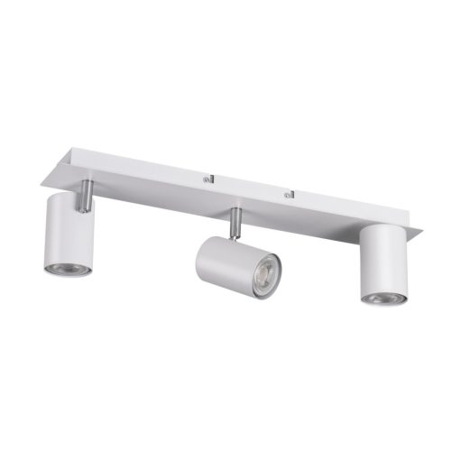Kanlux 3xGU10, IP20, Ø53mm, fehér/ezüst, alumínium házas fali-mennyezeti lámpatest, EVALO