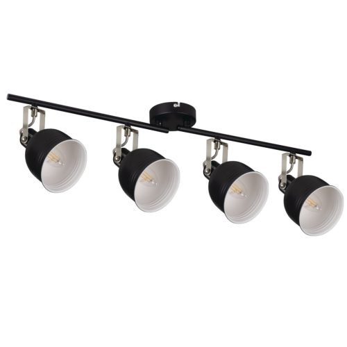 Kanlux 4xE14, IP20, Ø110mm, fekete/ezüst, alumínium házas fali-mennyezeti lámpatest, DERATO