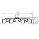 Kanlux 4x8xE14, IP20, Ø110mm, fekete/ezüst, alumínium házas fali-mennyezeti lámpatest, DERATO