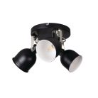Kanlux 3xE14, IP20, Ø110mm, fekete/ezüst, alumínium házas fali-mennyezeti lámpatest, DERATO