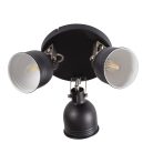Kanlux 3xE14, IP20, Ø110mm, fekete/ezüst, alumínium házas fali-mennyezeti lámpatest, DERATO