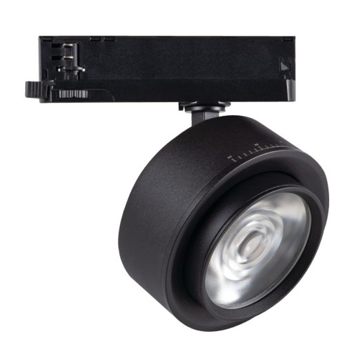 Kanlux 38W, 3800 lm, 3000K, RA90, Ø135 mm, fekete, alumínium házas, meleg fehér 360°-ban állítható sínre szerelhető lámpatest, BTL LED