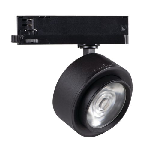 Kanlux 18W, 1750 lm, 3000K, RA90, Ø80 mm, fekete, alumínium házas, meleg fehér 360°-ban állítható sínre szerelhető lámpatest, BTL LED