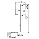 Kanlux 3xGU10, 1540 mm, fehér, alumínium házas állólámpa, EVALO FL