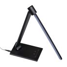 Kanlux 7,3W, 570 lm, 6500K, 670 mm, fekete, műanyag házas, állítható színhőmérsékletű LED asztali lámpa, PREDA LED - dimmelhető, USB-A porttal