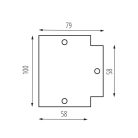 Kanlux TEAR N RC-CON-T B, vezetősín tartozék, fekete, acél, 79x100 mm - T-alakú csatlakozó beltéri használatra