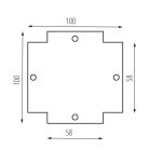 Kanlux TEAR N RC-CON-X W, vezetősín tartozék, fehér, acél, 100x100 mm - X-alakú csatlakozó beltéri használatra