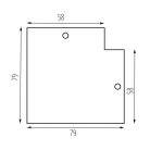 Kanlux TEAR N RC-CON-L B, vezetősín rendszer tartozék TEAR N RC család, fekete színű, acél anyagból, 79x79 mm méretben - L-alakú csatlakozó elem